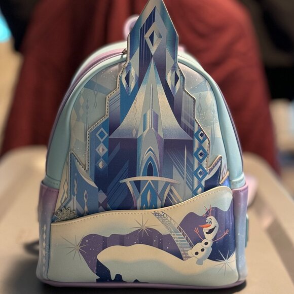 NWT Early Style Loungefly Disney Backpack Frozen Castle - Picture 1 of 3